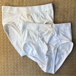 Mens Used (Not so White Full Rise Briefs) 30”-32” Mixed Bundle of 2